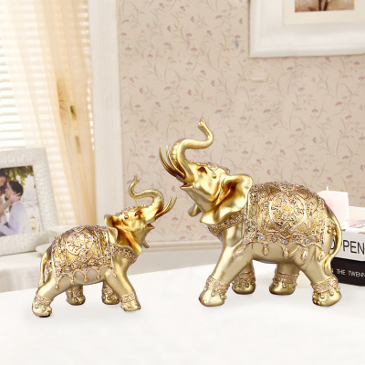 Home Decoration European-Style Mother and Child Elephant Decoration Resin Crafts Cabinet Office Living Room Decoration