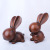 Resin Crafts Creative Wood Color Couple Rabbit Decoration Modern Living Room TV Cabinet Decorations Wedding Gift