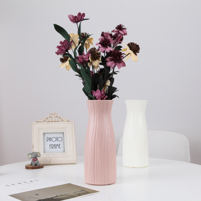 Korean plain color simulation of plastic vase simple modern plastic flower accessories joker simulation flower batch vase