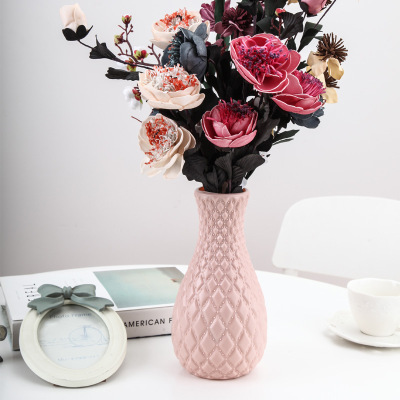 Creative plastic vase PE office simulation flower box flower pot dry flower vase 10 yuan store supply