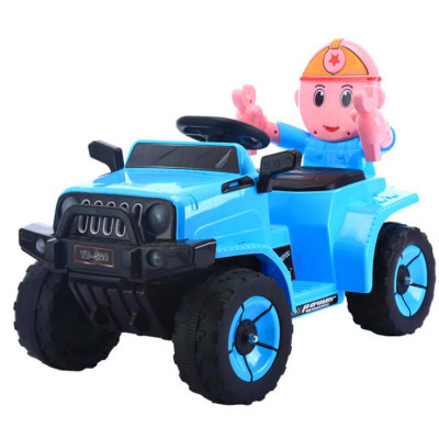 The new cross-country electric four-wheel vehicle anti-tilt slow start smooth four-wheel early learning music flash