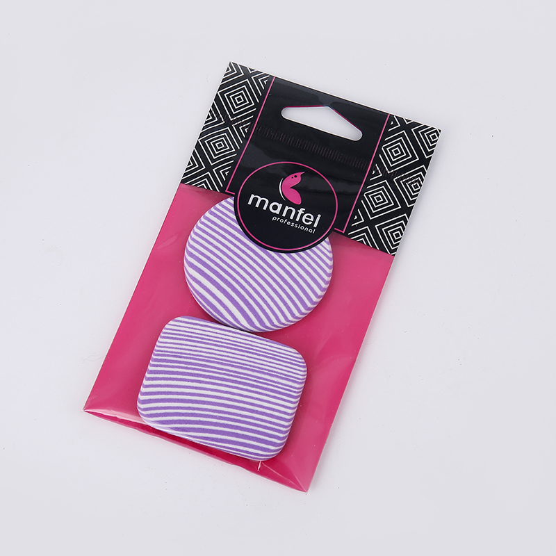 货源批发乳胶粉扑 新款条纹可爱圆形方形两个装粉扑