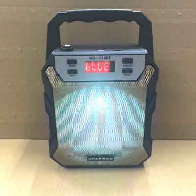 Ms-1716 new portable LED seven-color bluetooth speaker MIC speaker outdoor subwoofer gift speaker