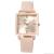 Fashionable contracted square series 4 nail leather belt lady fashionable dress watch student quartz watch