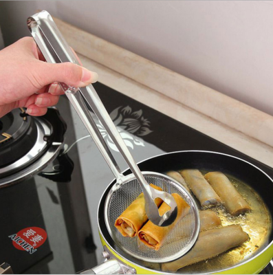 Kitchen tools stainless steel colander oil scoop Fried food scoop tofu powder sieve food oil clip