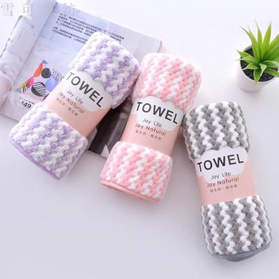 Coral plush towel cationic pineapple can not lose hair wavy water absorption fast dry gift towel 35*75CM