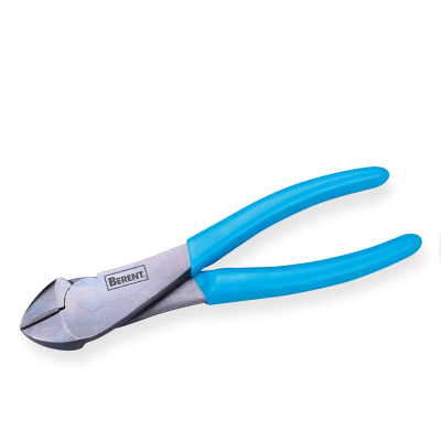 Black nickel alloy pliers with large head and inclined nose (with plastic handle)