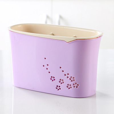 Chopsticks box double-layer multifunctional Chopsticks box hollow out plastic printed knife holder kitchen Chopsticks box