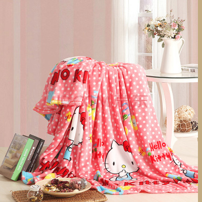 Stock Foreign Trade Plain Printed Coral Fleece Blanket a Large Number of Spot Yiwu Carpet Factory
