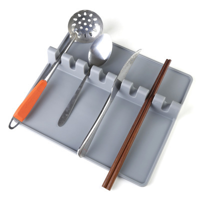 Kitchen shelf silicone 8-hole tableware pad kitchen spatula spoon silicone shelf receive silicone shelf