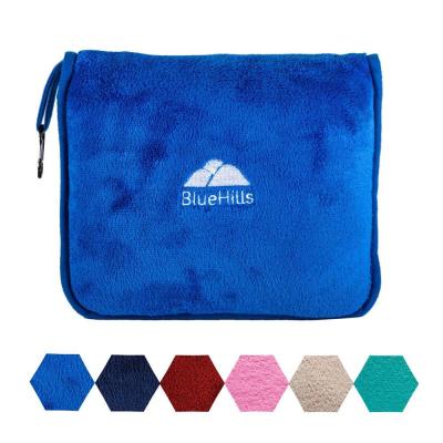 Exclusive for Cross-Border Lap Robe Pillow Aircraft Blanket Soft Bag Packaging Pillowcase Portable Baggage Carousel Backpack Clip