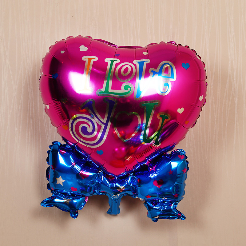 婚庆 婚礼布置 生日派对装饰铝箔气球 中号爱心蝴蝶结 铝膜气球