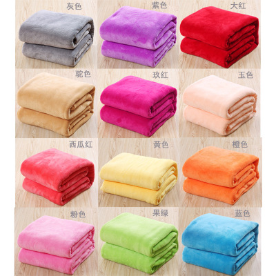 Dongyang Factory Direct Sales Processing Stock Fabric Customization Children Adult Blanket Plain Flannel Blanket