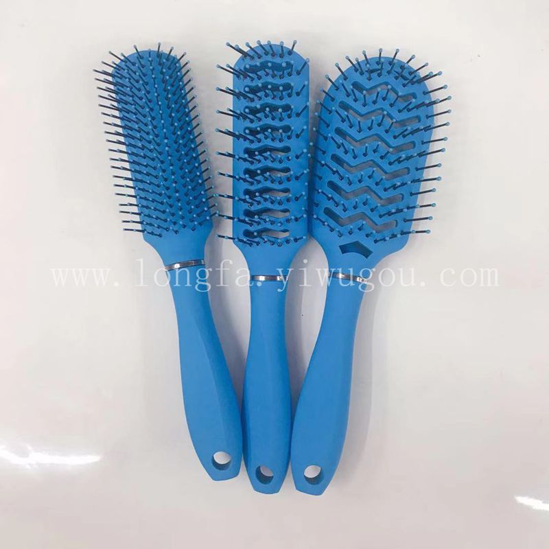 隆发Vanessa厂家直销磨砂弹性漆常规款卷梳排骨梳顺发梳按摩梳