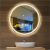 Round Bathroom Mirror With Light Screen Touch Backlit + Front Lit Modern LED Vanity Light Bar for Bathroom