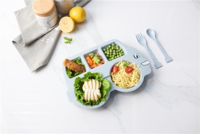 J06-6227 Environmental Protection Car Type Wheat Straw Dinner Plate Student Dish Fast Food Plate Separated Dish
