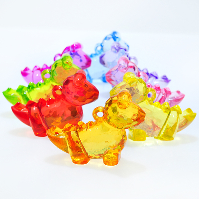 Children's Amusement Park Crane Machines Crystal Color Acrylic Beads Long Dinosaur DIY Pendant Accessories Factory in Stock Supply