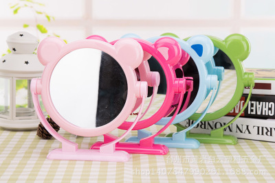 Thickened Double-Sided Rotating Small Mirror Cartoon Makeup Mirror Advanced Desktop Makeup Mirror Wash Comb