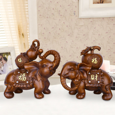 Resin Crafts Creative Apple Gourd Lucky Elephant Home Decoration Living Room TV Cabinet Decoration