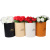 Leather pattern round hold drum flower box three-piece set of new cylinder line drum shape paper packaging box can be customized