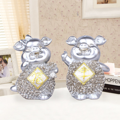 Resin Craft Ornament European Couple Happy Pig Ornament Furnishing Creative Wedding Gift Wholesale