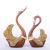 Resin Crafts European Style Wood Grain Couple Large Swan Decoration Creative Home Cabinet Decoration Wedding Gift