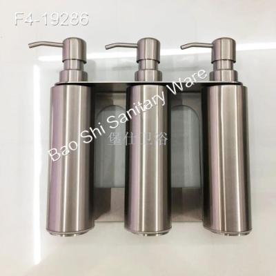 304 stainless steel wall-mounted hotel manual soap dispenser shampoo shower gel bottle bathroom hand sanitizer box