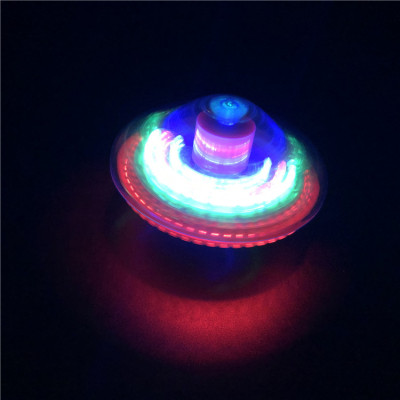 The new UFO electric light magic time-rotating gyroscope colorful dazzle light flash children toy gyroscope