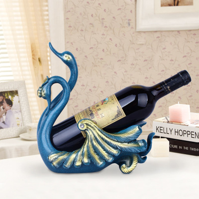 Crafts Wholesale European-Style Antique Couple Swan Wine Rack Wine Cabinet Decoration Creative Gift