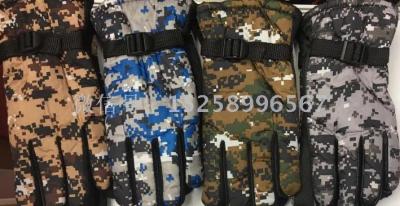 Camouflage warm antiskid large cotton gloves bicycle motorcycle gloves