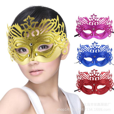 Halloween costume dancing will be on the party mask crown mask hollowed out princess mask with a Venetian mask