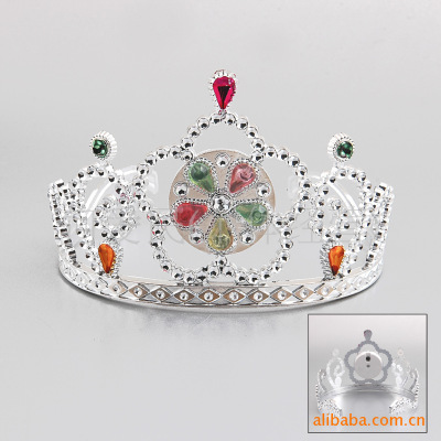 Factory direct selling with light flash princess crown environmental protection material plastic plating crown wholesale