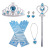 Princess headdress crown headband gloves magic wand earrings 5-piece suit