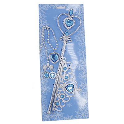 Spot hot princess accessories peach heart with diamond crown magic wand frozen crown set