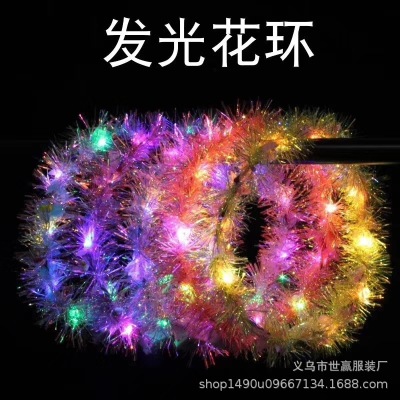 Ten lamp luminous garland headband headdresses bridal wreath children princess tourist attractions sell with lamp flashing garland