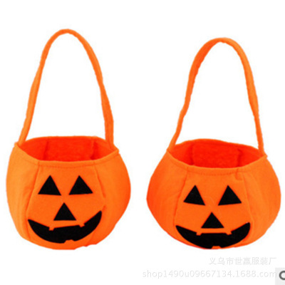 Pumpkin bag carry Halloween props basket non-woven candy bag three-dimensional pumpkin bag