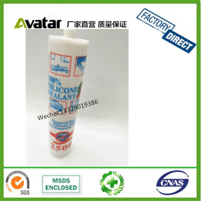 2500 Acetic waterproof clear silicone sealant  for household caulk