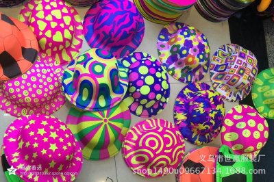PVC printed round hat party decoration, dancing party samples