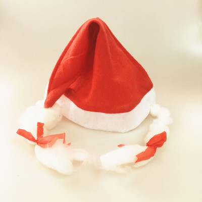 RM273 lady Santa hat braid hat non-woven Christmas braid adult hat Christmas ornament