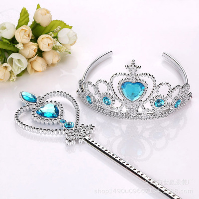 Manufacturers direct birthday children plastic crown frozen princess elsa crown one dollar store two dollar store children