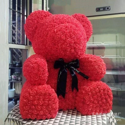 40cm rose bear imitation flower soap flower creative eternal flower cuddle bear gift box birthday gift