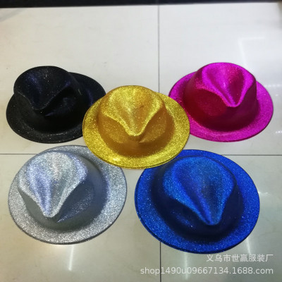 PVC gold powder jazz hat party supplies