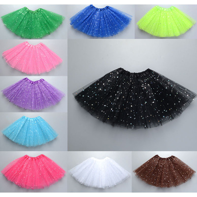 The Children 's bitter fleabane bitter fleabane princess skirt tutu skirt sequins three the layers 6 piece of gauze skirts tutu veil skirt tutu Children