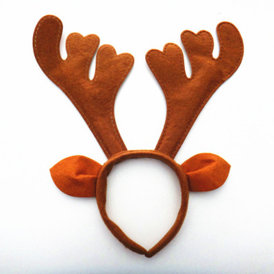 RL317 brown ear antler headband Christmas headband non-woven antler festival props wholesale