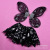 Halloween folding black butterfly wings, children stage props