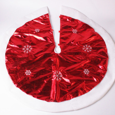 RQBb602 double white border snowflake embroidered Christmas tree skirt 100 cm Christmas tree decorative bedding props