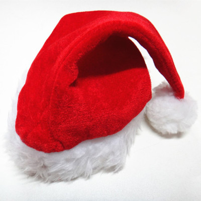 Rm203-6 golden velvet composite Santa hat plush Santa hat double ply plush Santa hat