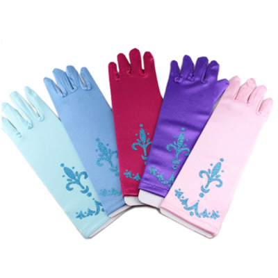 Hot spot children 's decorative gloves frozen gloves snow princess printed gloves