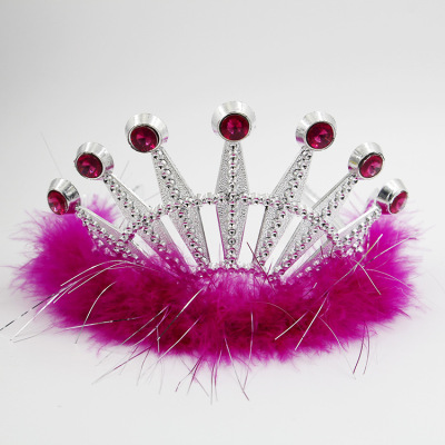 Peacock tail crown children plastic crown children feather crown adults and children can wear tip-off