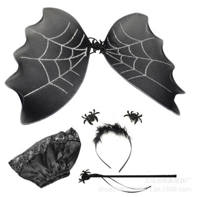 Spiderweb butterfly wing dress set 61 children's day party festival performance props Halloween